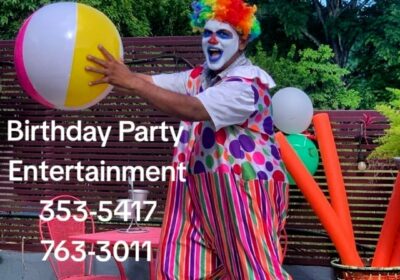 Clown entertainment for parties, Magic Show, Puppet Show, Face Painting, Games, Live guitar music and singing