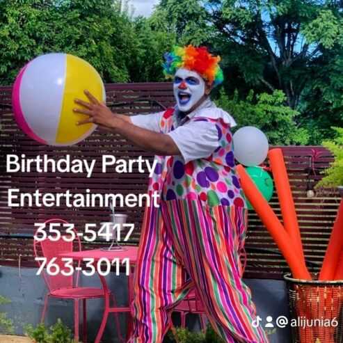 Clown entertainment for parties, Magic Show, Puppet Show, Face Painting, Games, Live guitar music and singing