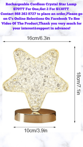 Rechargeable Cordless Crystal Star Lamp