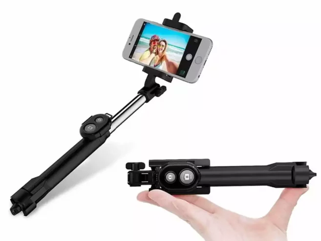 3 in 1 universal selfie stick and tripod + bluetooth remote