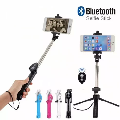 3 in 1 universal selfie stick and tripod + bluetooth remote